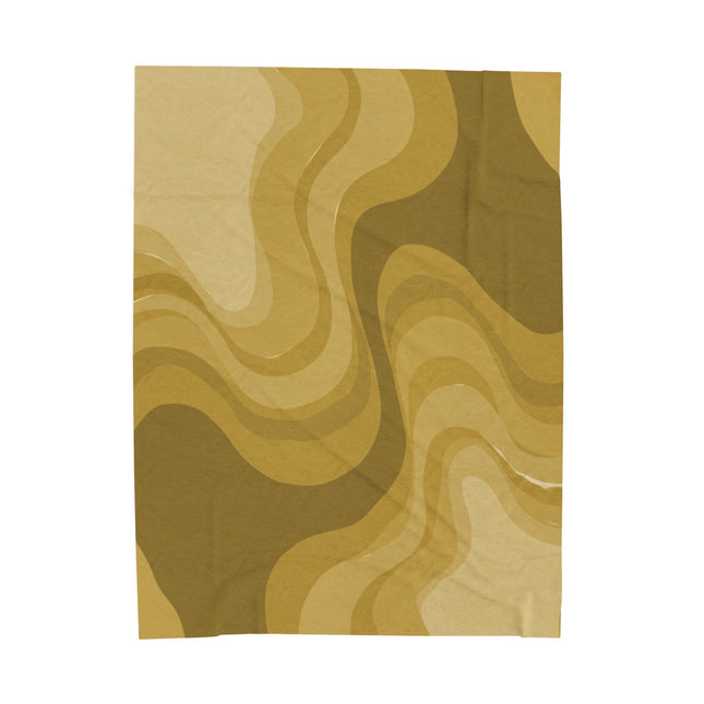 Brown Wavey Velveteen Plush Blanket, 60" x 80"