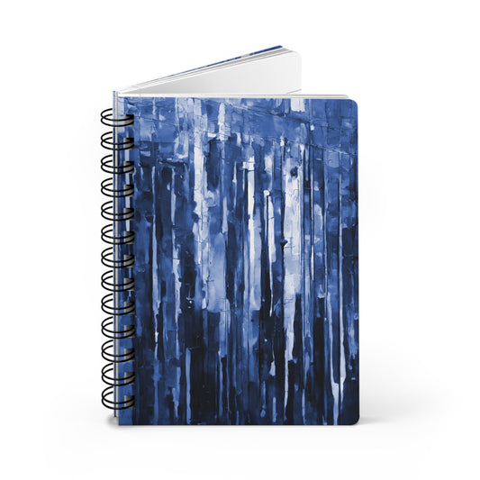 Striped Deep Blue Spiral Bound Journal, 5" x 7" 150 pages