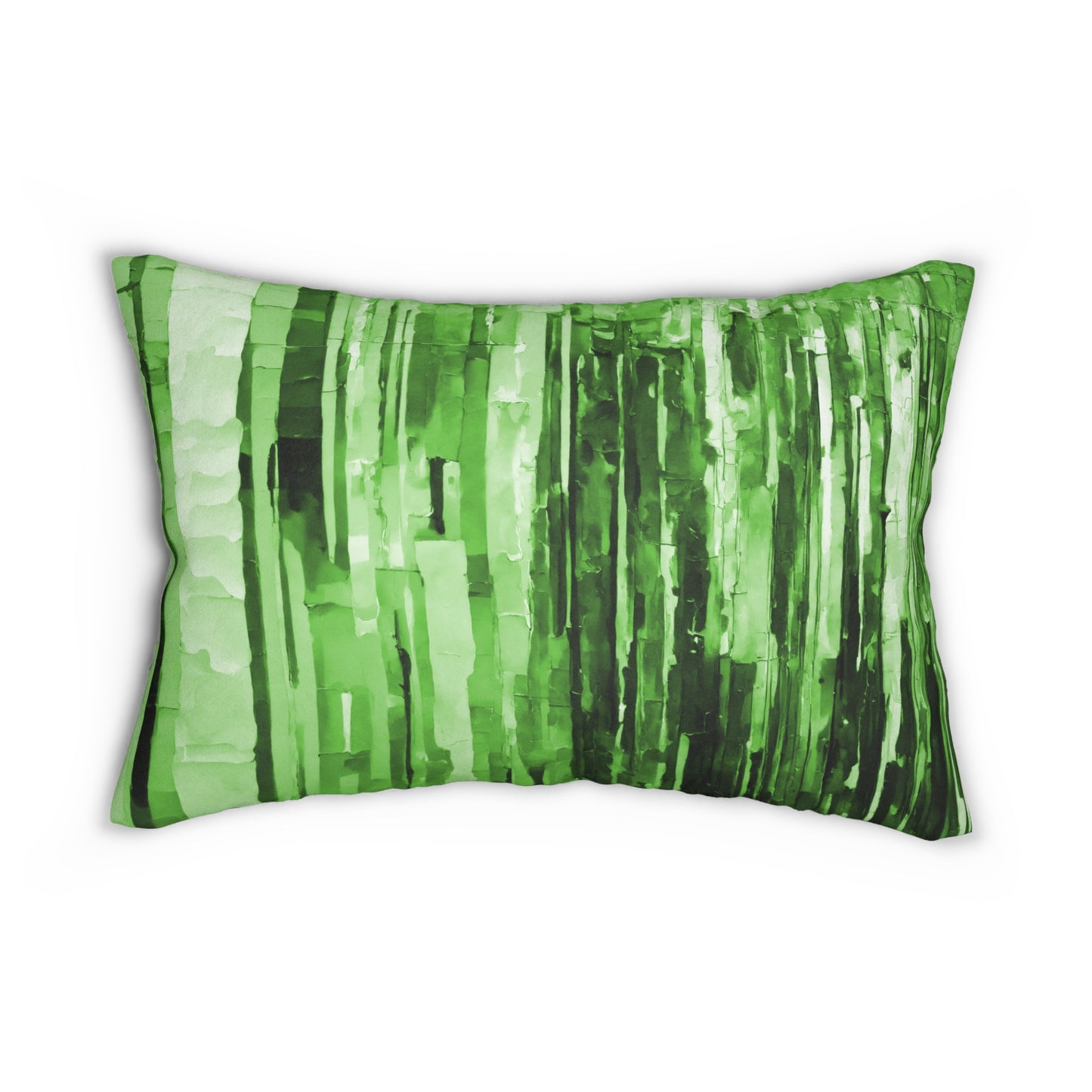 Striped Mint Pastel Spun Polyester Lumbar Pillow, 20" x 14"