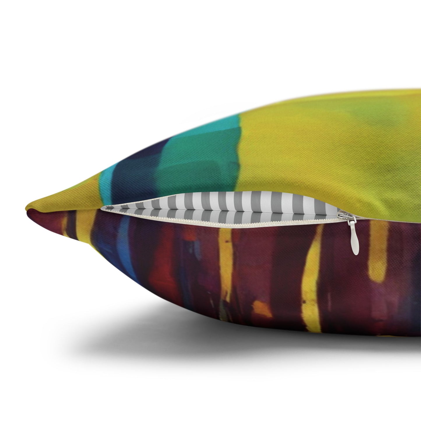Striped Alpha Spun Polyester Square Pillowcase, 14" x 14"