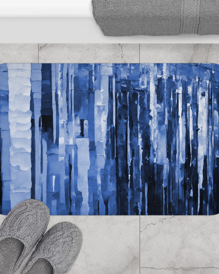 Striped Deep Blue 34" x 21" Bath Mat