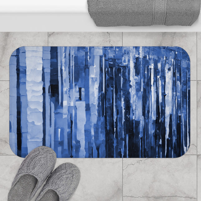 Striped Deep Blue 34" x 21" Bath Mat