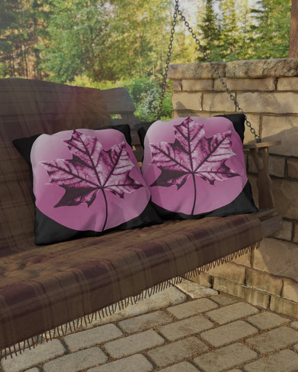 Magenta Maple Leaf 20" x 20" Outdoor Pillow