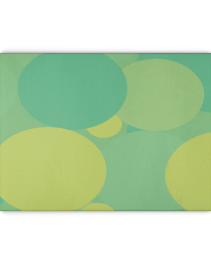 Pastel Green Patches 11" x 15" Glass Cutting Board