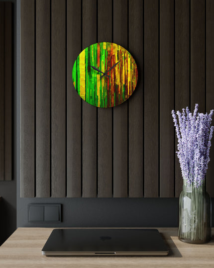 Striped Beta Acrylic Wall Clock, Round or Square, 10.75" x 10.75"