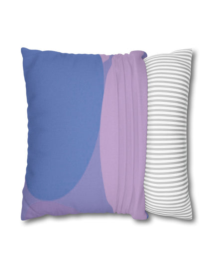 Pastel Purple Family Patches Spun Polyester Square Pillowcase, 14" x 14"
