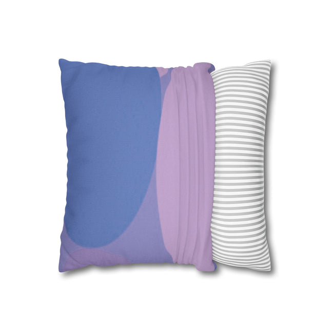 Pastel Purple Family Patches Spun Polyester Square Pillowcase, 14" x 14"