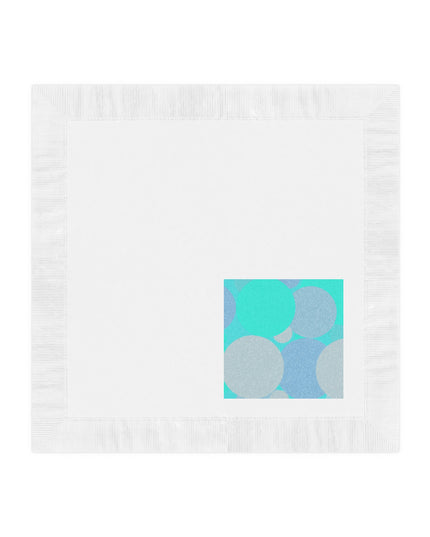 Pastel Tan and Tif Patches White Coined Napkins, 4.8" x 4.8"