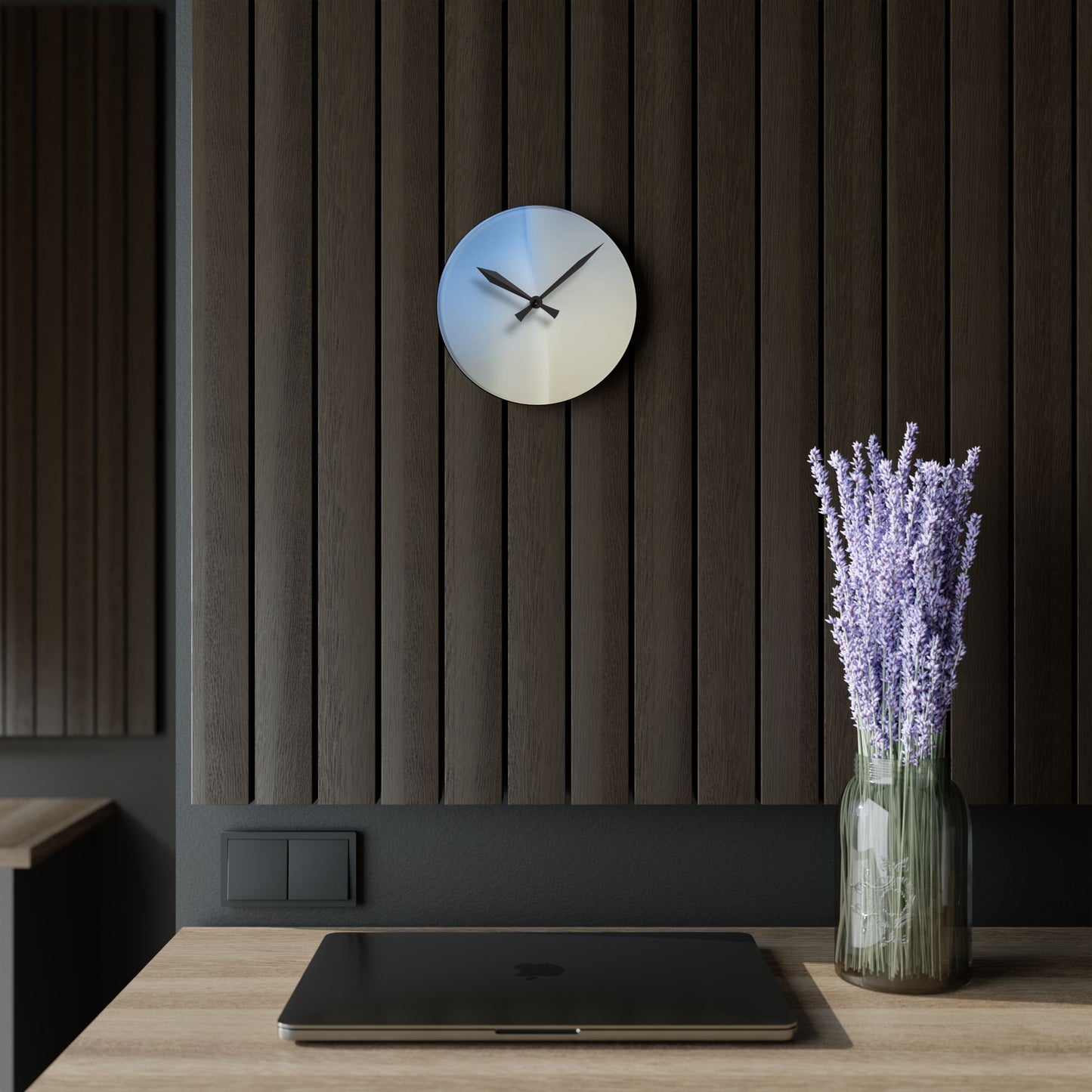 Cobalt Fade Acrylic Round Wall Clock, 8" x 8"