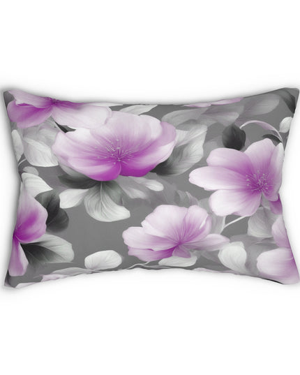 Purple Blossom Floral Bunch Spun Polyester Lumbar Pillow, 20" x 14"