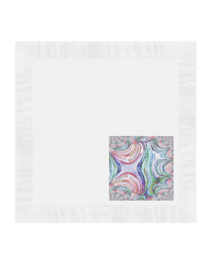Uzi Spiral Pastels White Coined Napkins, 6.5" x 6.5"
