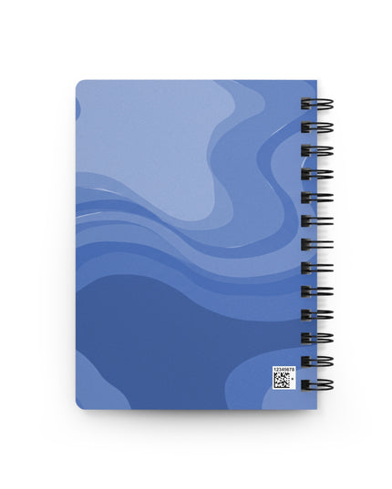 Deep Blue Wavey Spiral Bound Journal, 5" x 7" 150 pages