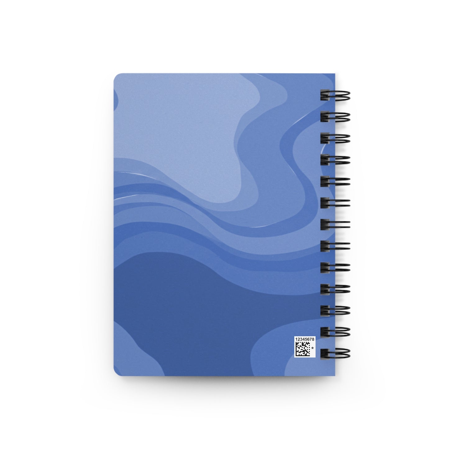 Deep Blue Wavey Spiral Bound Journal, 5" x 7" 150 pages