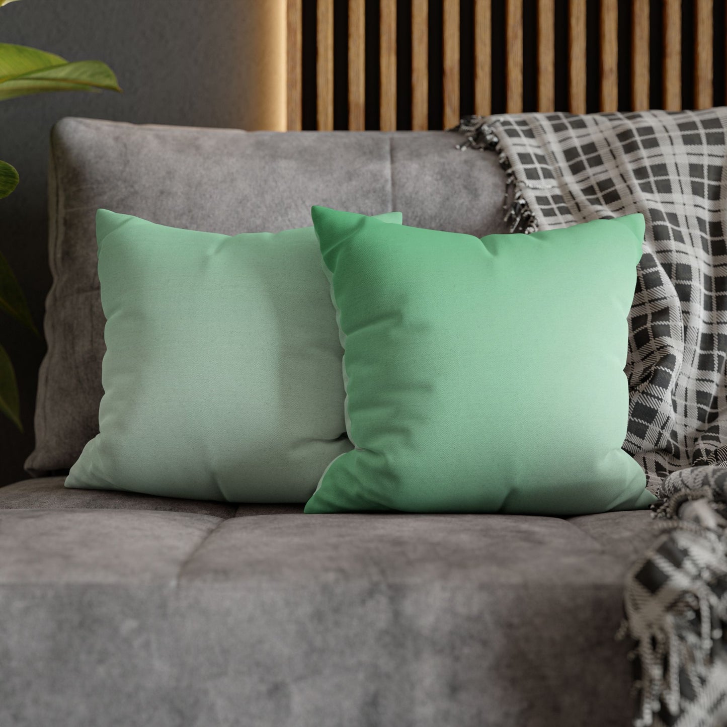 Mint Fade Spun Polyester Square Pillowcase, 14" x 14"