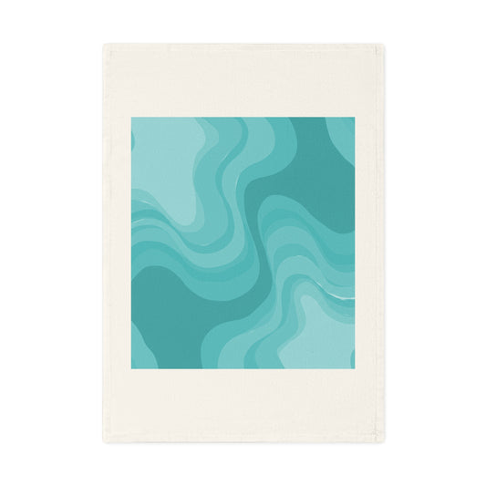 Tif Green Wavey 19.6" x 27.5" Cotton Tea Towel