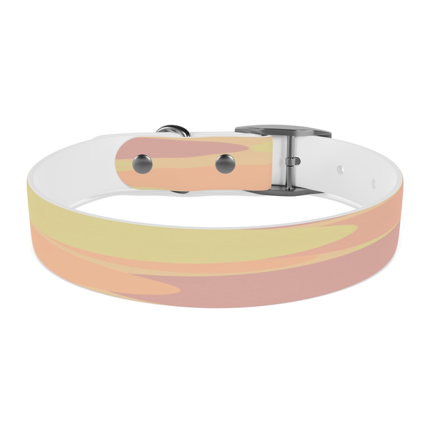Pastel Hot Peach Patches Medium Dog Collar