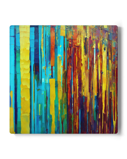 Striped Alpha 4" x 4" Square Ceramic Coaster