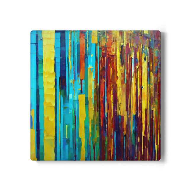Striped Alpha 4" x 4" Square Ceramic Coaster