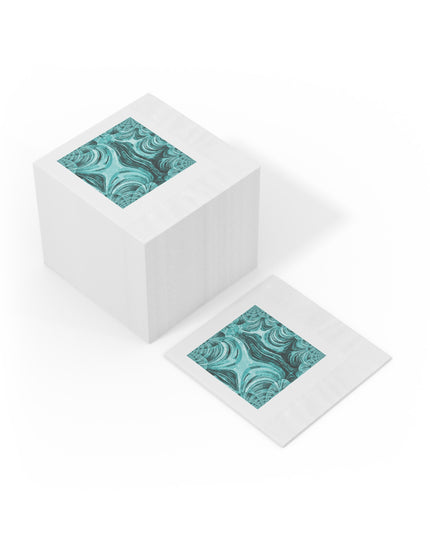 Uzi Spiral Tif Pastel White Coined Napkins, 4.8" x 4.8"