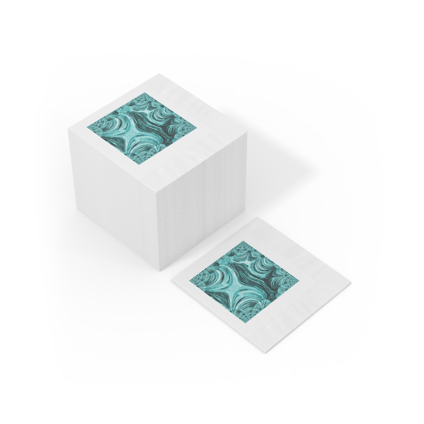 Uzi Spiral Tif Pastel White Coined Napkins, 4.8" x 4.8"