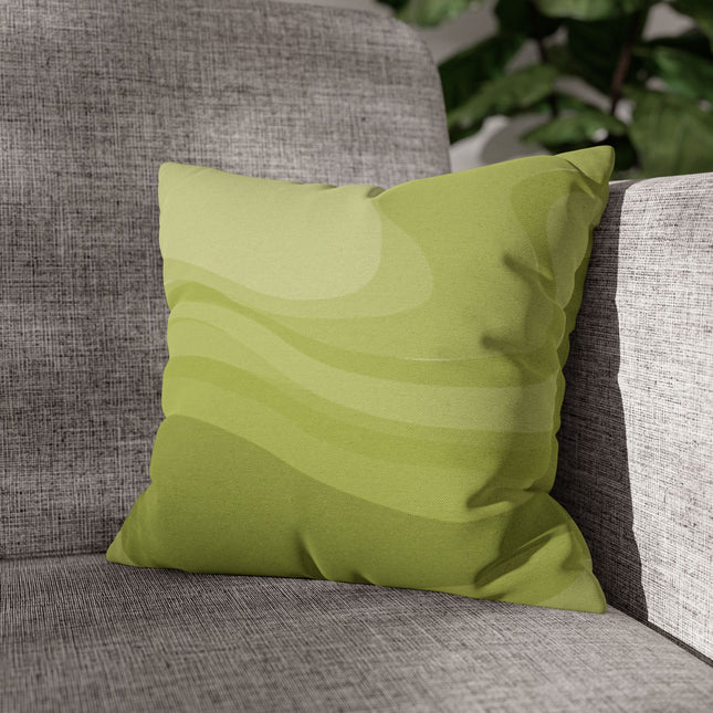 Lemon Wavey Spun Polyester Square Pillowcase, 14" x 14"