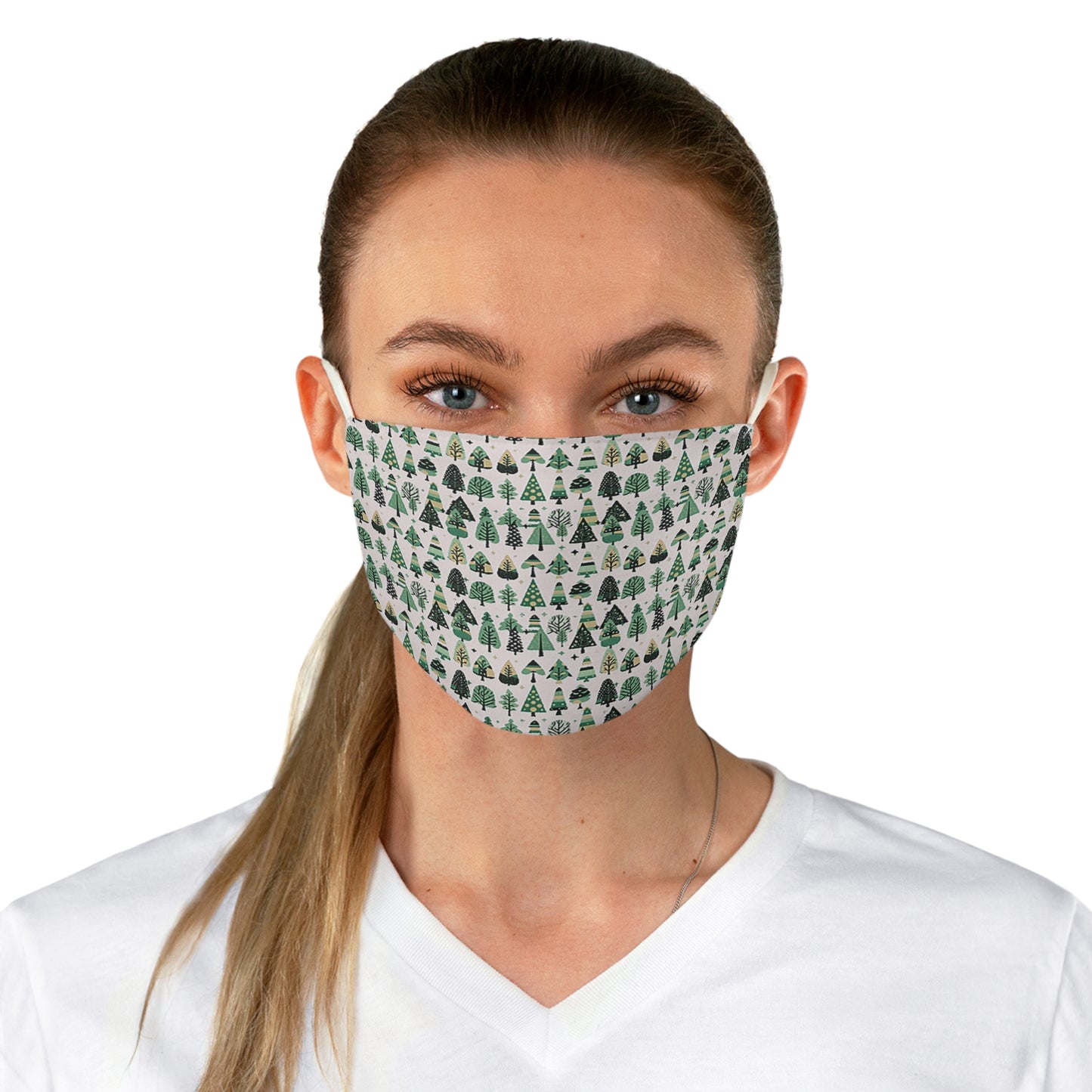 Mini Vintage Green Trees Fabric Face Mask
