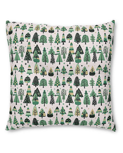 Mini Vintage Green Trees Tufted Floor Pillow, Square, 30' x 30'