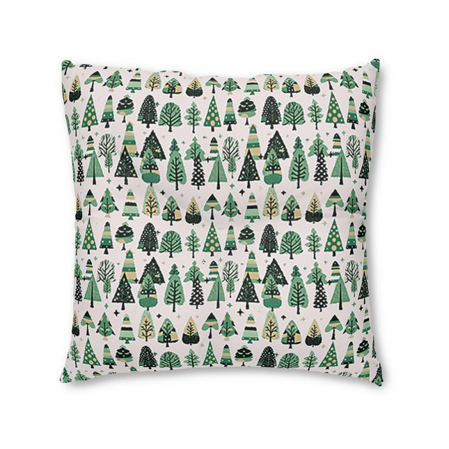 Mini Vintage Green Trees Tufted Floor Pillow, Square, 30' x 30'