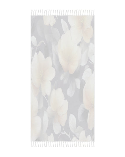 White Blush Floral Bunch 38" × 81" Boho Beach Cloth