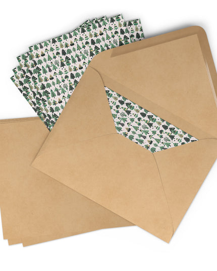 Mini Vintage Green Trees Postcards (7 pcs)