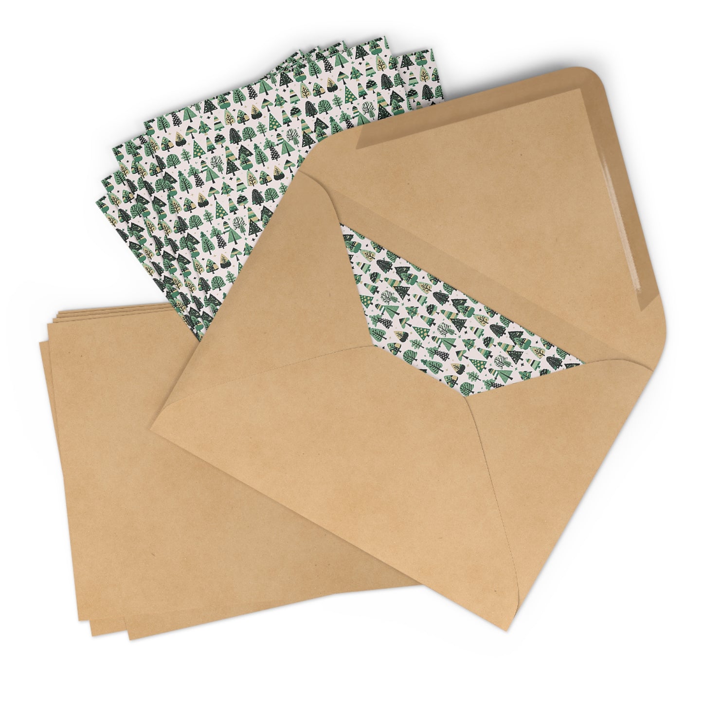 Mini Vintage Green Trees Postcards (7 pcs)