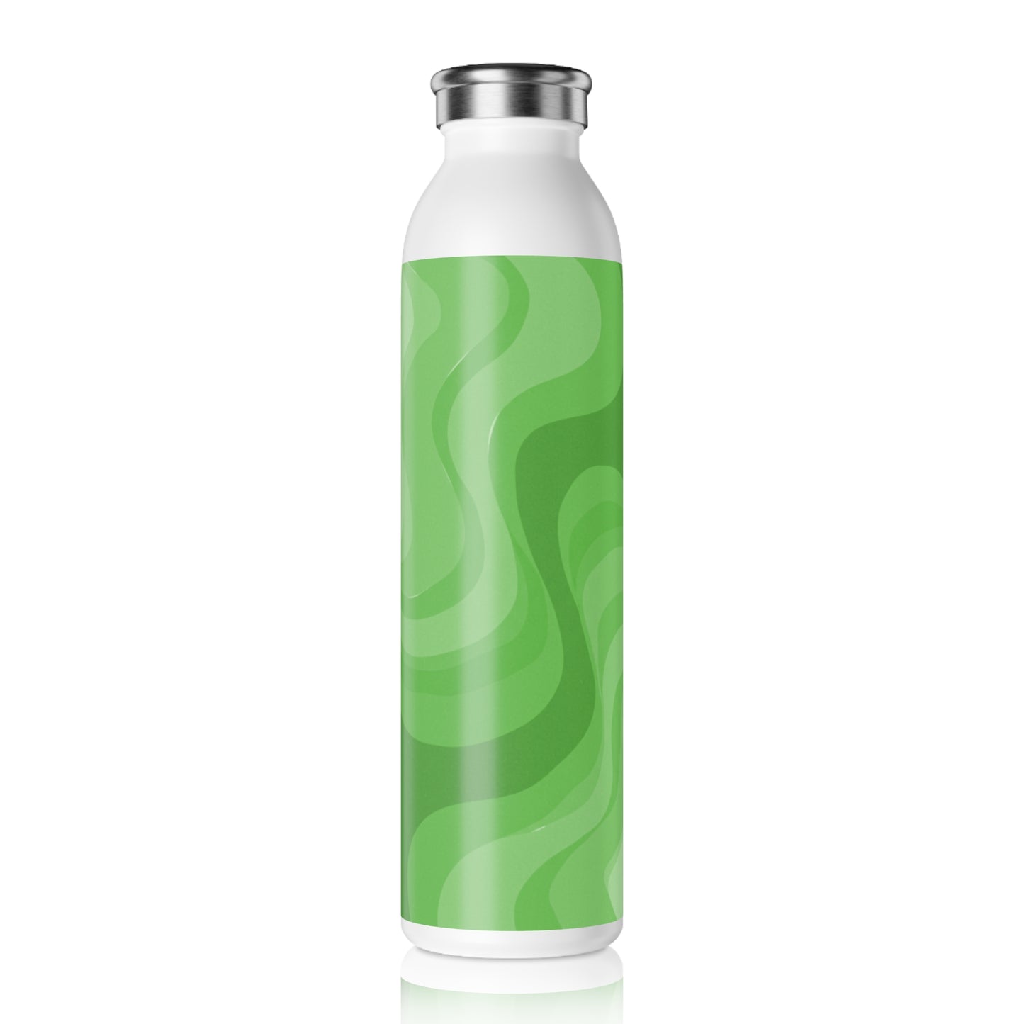 Greenie Meanie Wavey Slim Water Bottle, 20 oz White