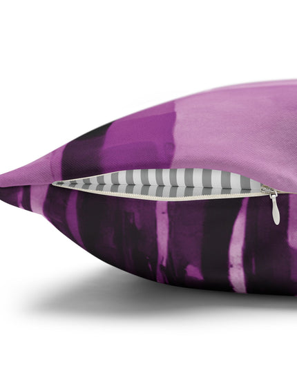 Striped Powder Lavender Spun Polyester Square Pillowcase, 14" x 14"
