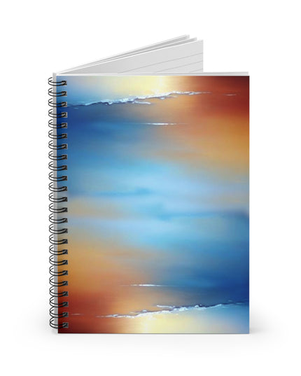 Blue Sea Red Orange Fog Spiral Notebook - Ruled Line, 6" x 8", 118 pages