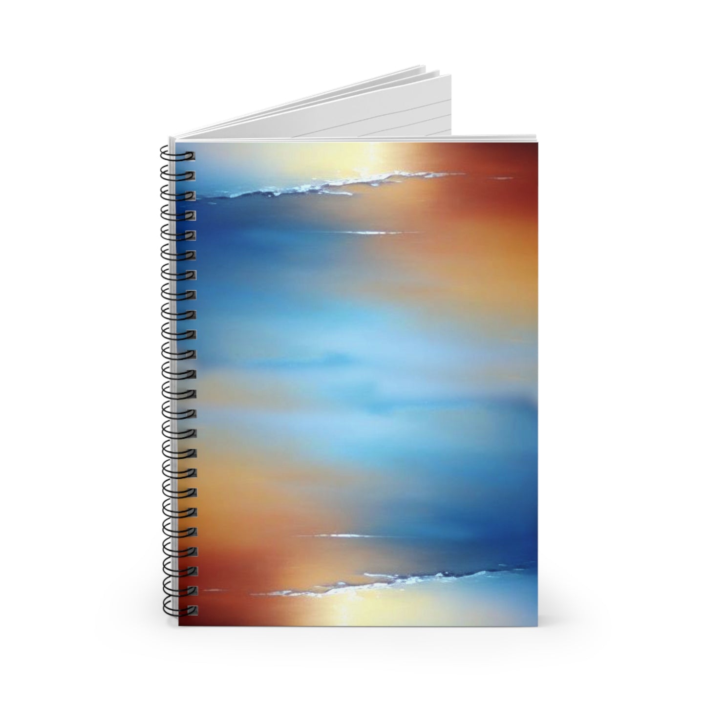 Blue Sea Red Orange Fog Spiral Notebook - Ruled Line, 6" x 8", 118 pages