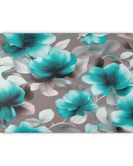 Tif Green Gray Floral Bunch Glass Cutting Board, 11" x 15"