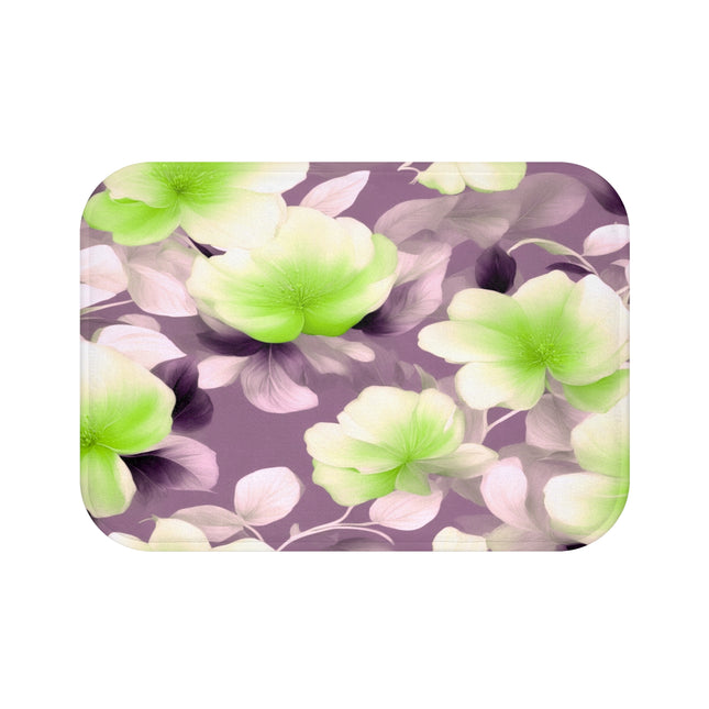Lime Lavender Floral Bunch 24" x 17" Bath Mat