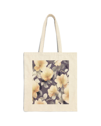 White Blush Floral Bunch Cotton Canvas Tote Bag