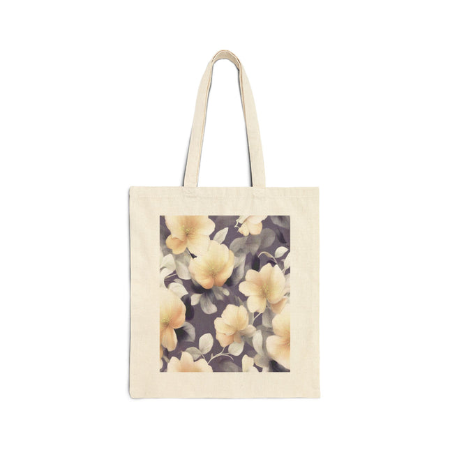 White Blush Floral Bunch Cotton Canvas Tote Bag