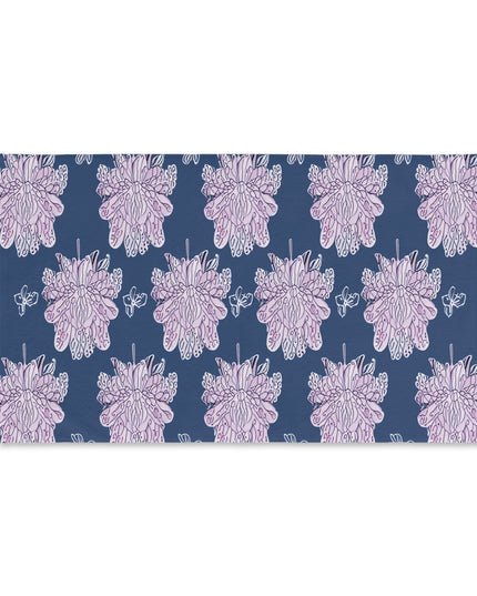 Purple White Floral Butterflies Hand Towel, 16" x 28"