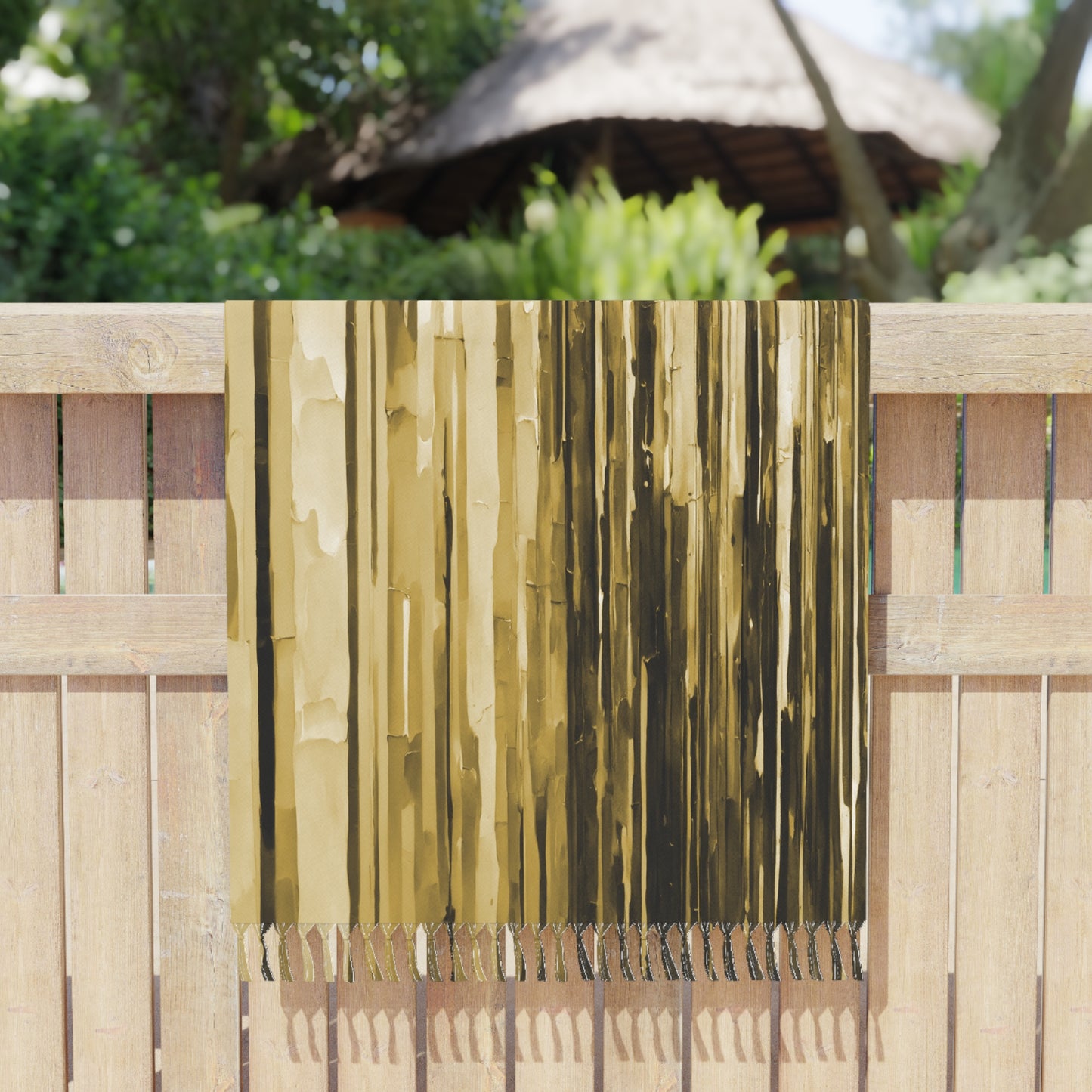 Striped Light Brown 38" × 81" Boho Beach Cloth