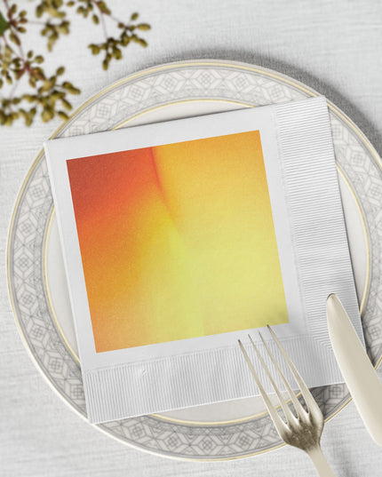 Phoenix Fade White Coined Napkins, 6.5" x 6.5"