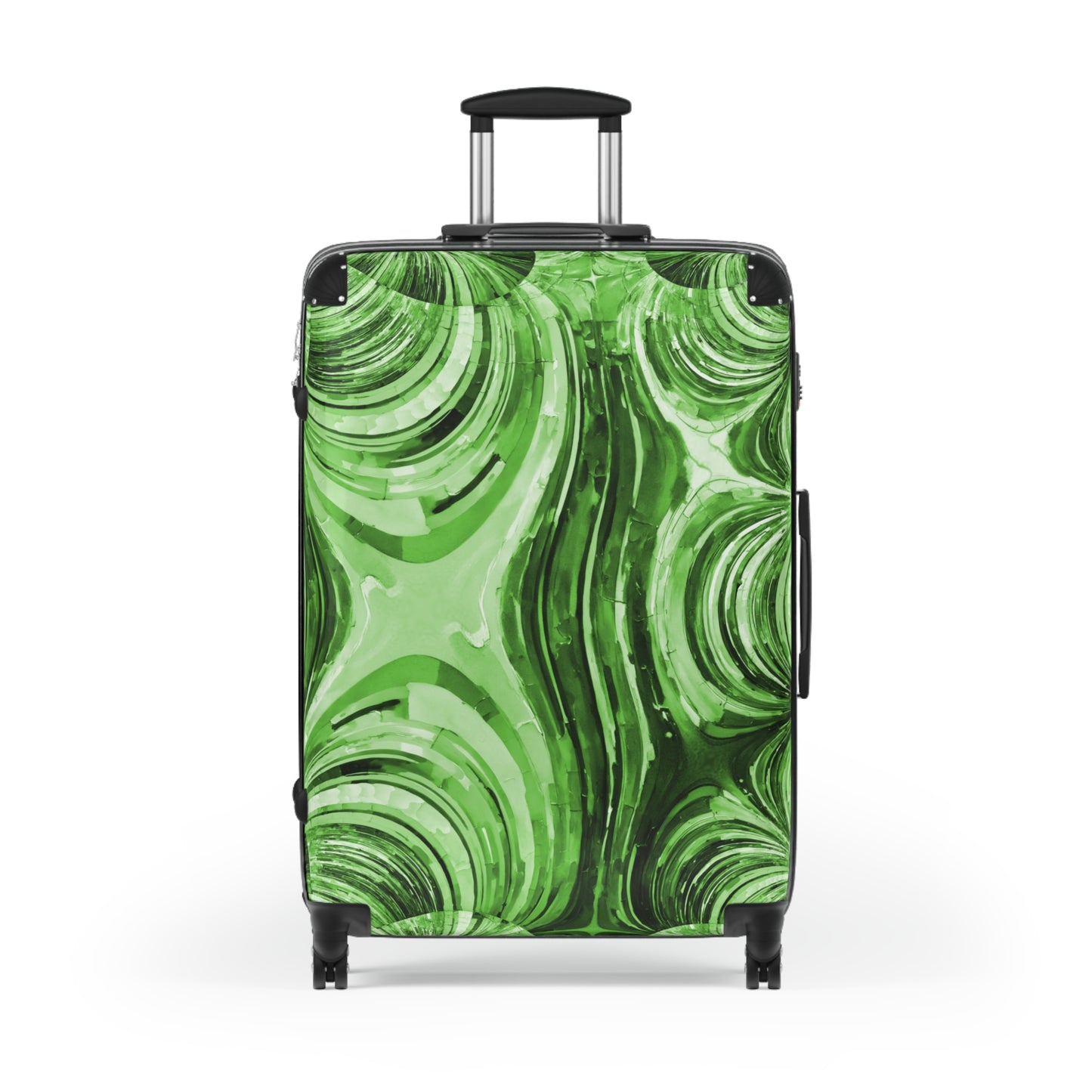 Uzi Spiral Mint Pastel Large Suitcase with built in lock, 4 double-wheels, telescopic handle, and ABS back hard-shell