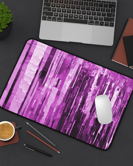 Striped Powder Lavender 12" x 18" Desk Mat