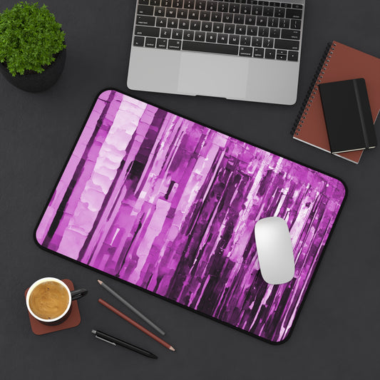 Striped Powder Lavender 12" x 18" Desk Mat