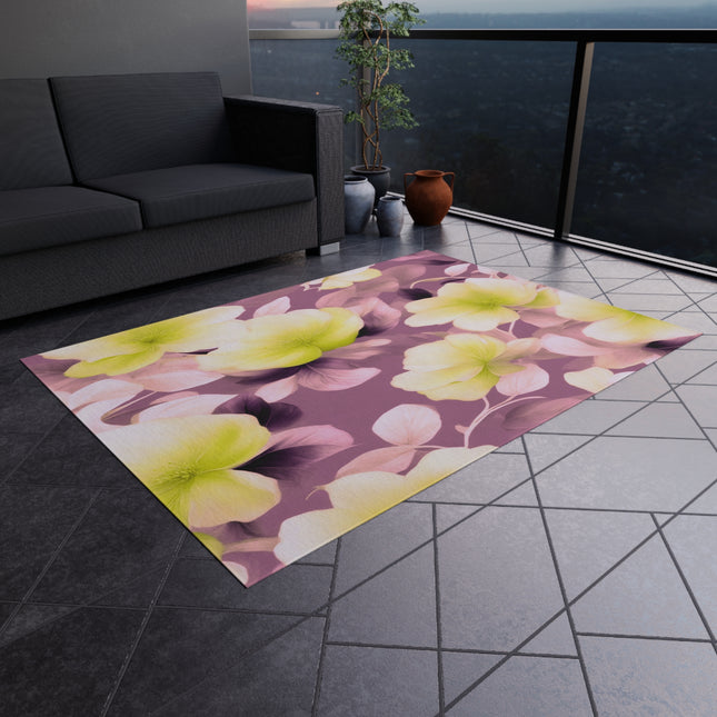 Lemon Blossom Floral Bunch Outdoor Rug, 60" x 84"