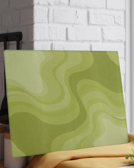 Lemon Wavey Glass Cutting Board, 11" x 15"