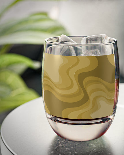 Brown Wavey Whiskey Glass, 6 oz