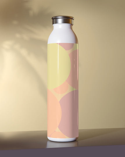 Pastel Hot Peach Patches Slim Water Bottle, 20 oz White
