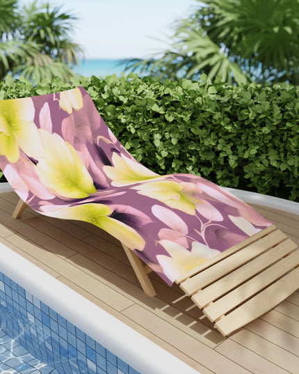 Lemon Blossom Floral Bunch Beach Towel, 30" x 60"